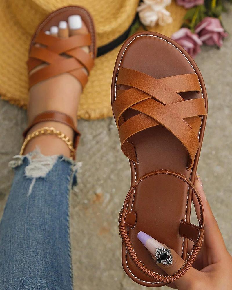 Crisscross Ankle Strap Summer Beach Sandals