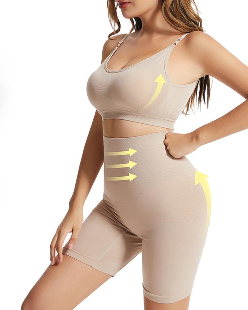 

High Waist Tummy Control Butt Lifting Active Set, Apricot