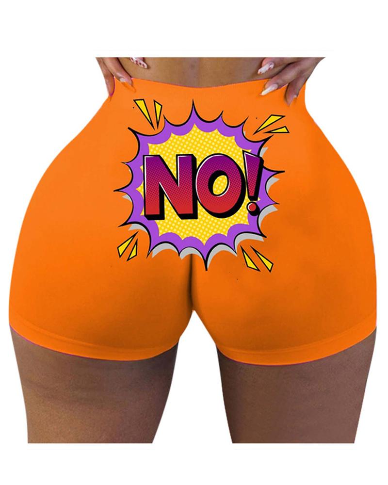 

Cartoon Print Skinny Short Pants, Style5