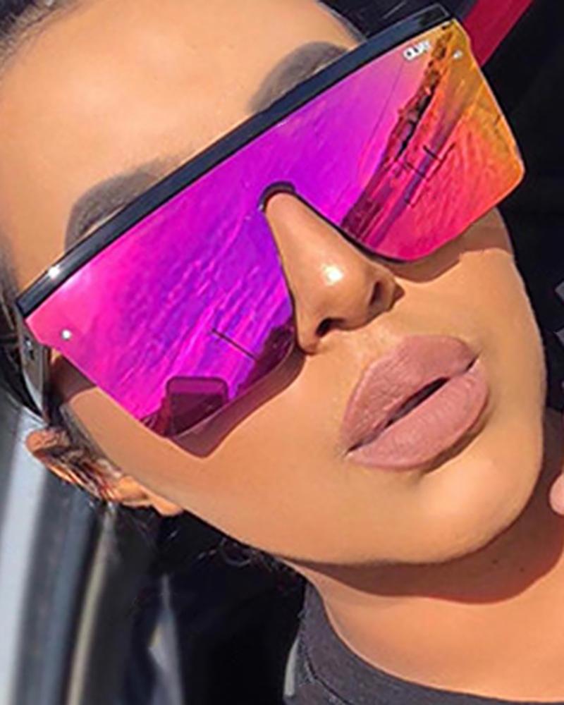 

1Pair Big Square Frame Sunglasses, Purple
