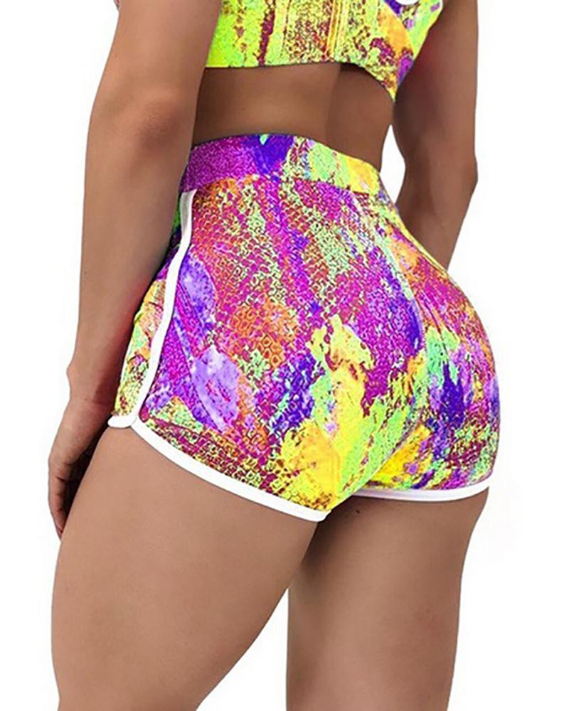 

Snakeskin Print High Waist Sporty Panty, Yellow