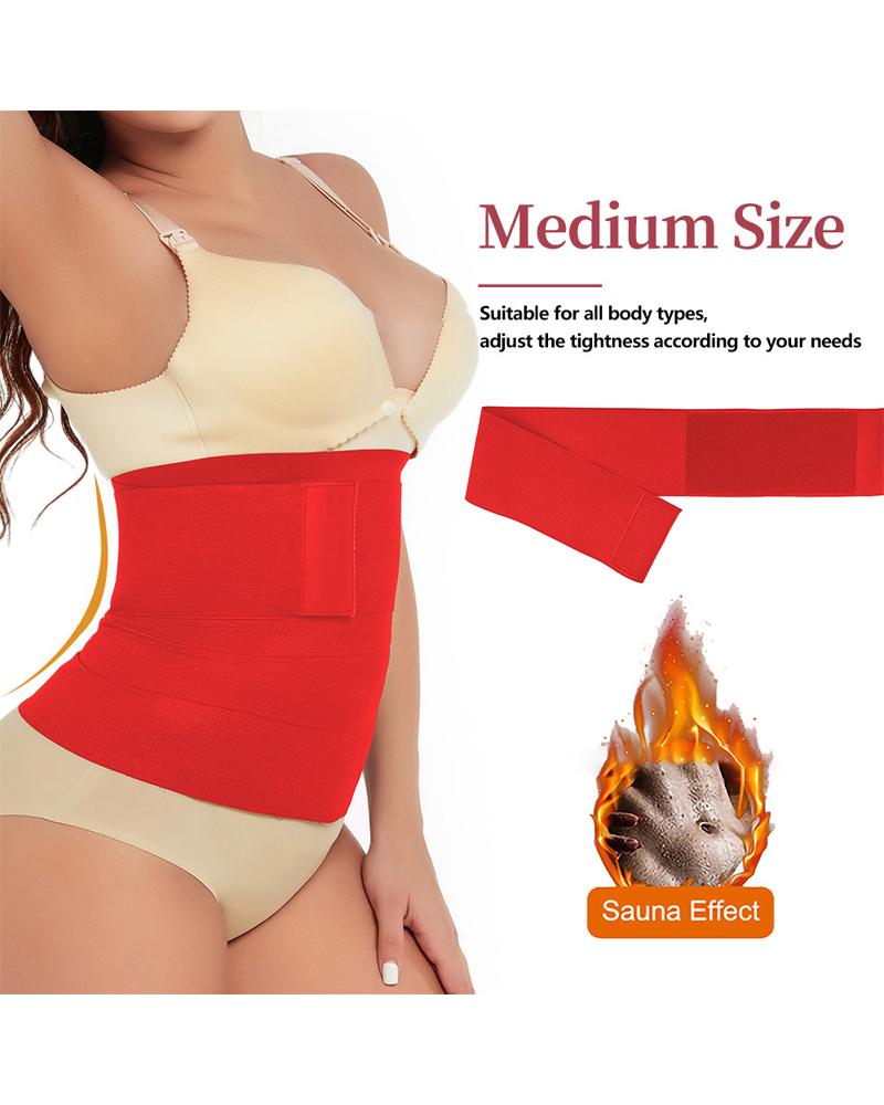 

Body Shaping Waist Trainer Sports Fitness Corset Waistband Restraint Elastic Webbing Tummy Control Abdomen Belt Shapewear, Red