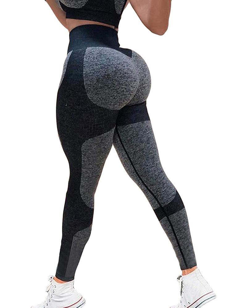 

High Waist Compression Seamless Butt Lift Stretch Yoga Leggings Pants, Black