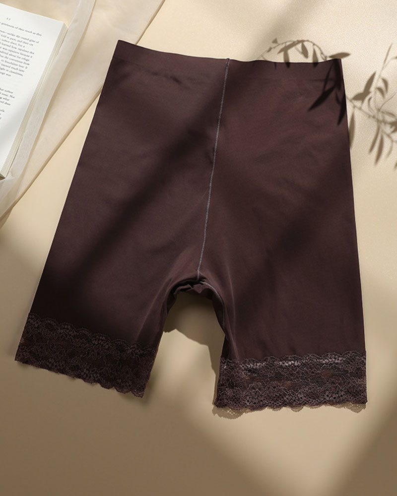 

Contrast Lace Breathable Underwear Safe Panty, Brown