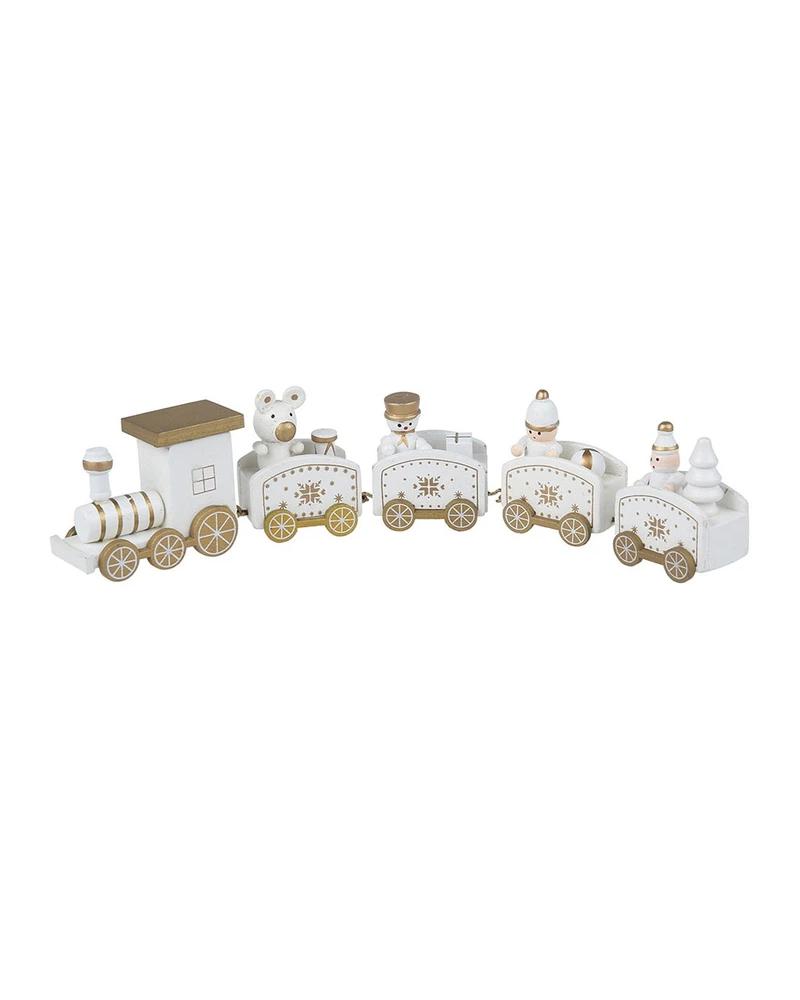 

Little Train Wooden Christmas Decorations, White