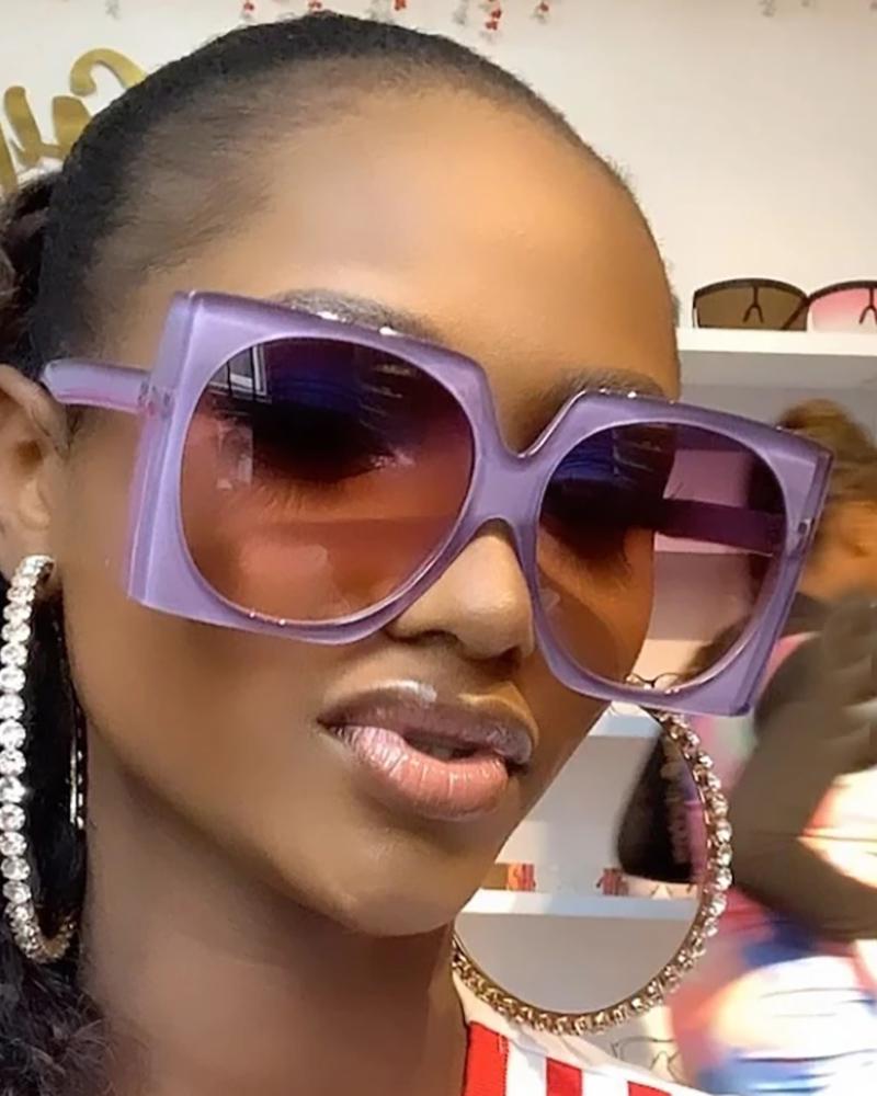 

1Pair Gradient Oversized Square Sunglasses, Purple