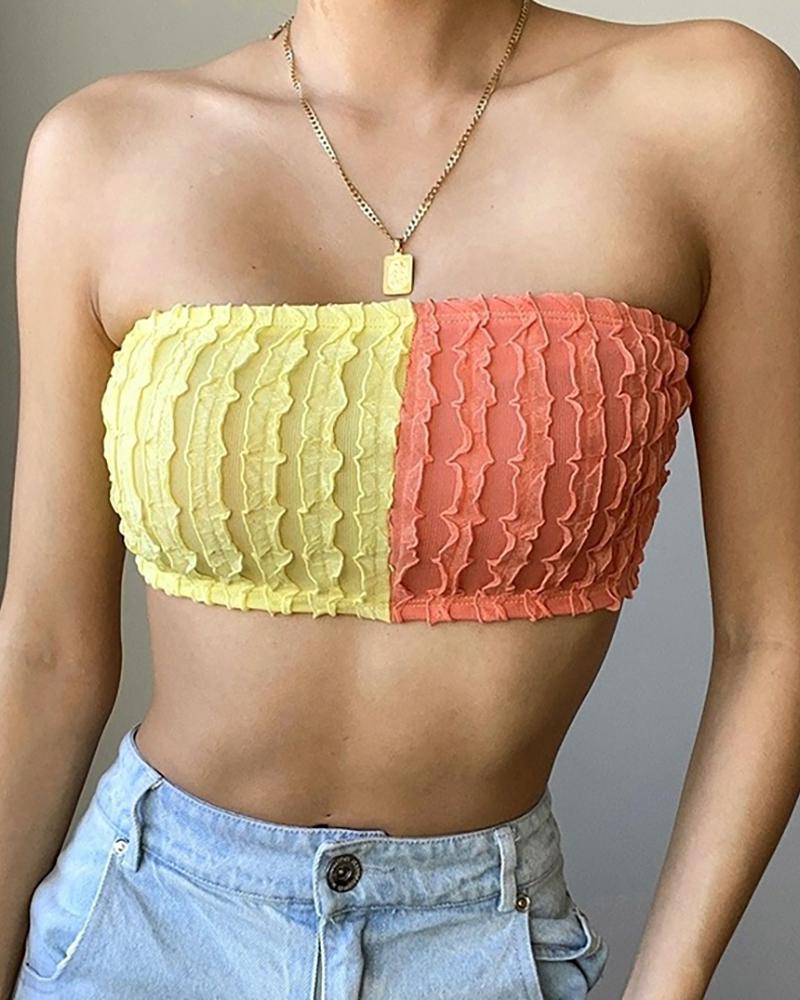 

Colorblock Off Shoulder Crop Wrap, Orange