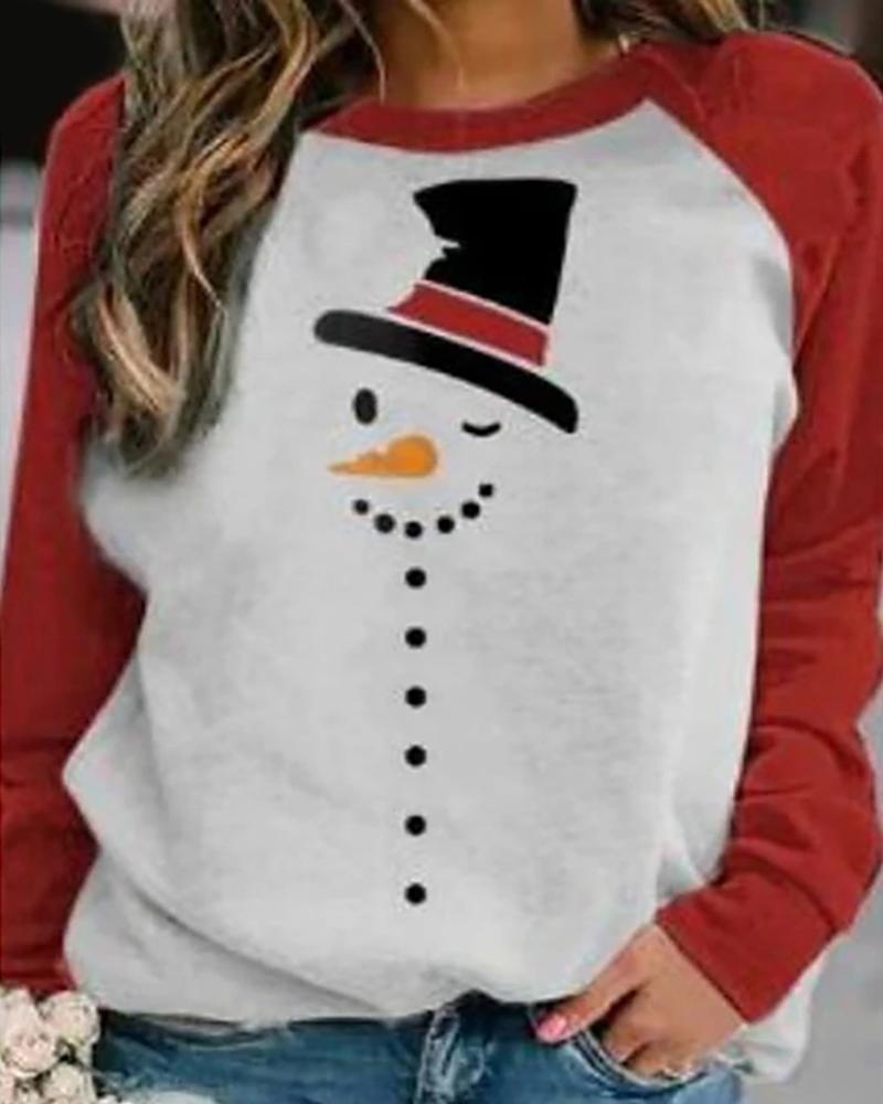 

Christmas Animal Print Long Sleeve Top, Style3