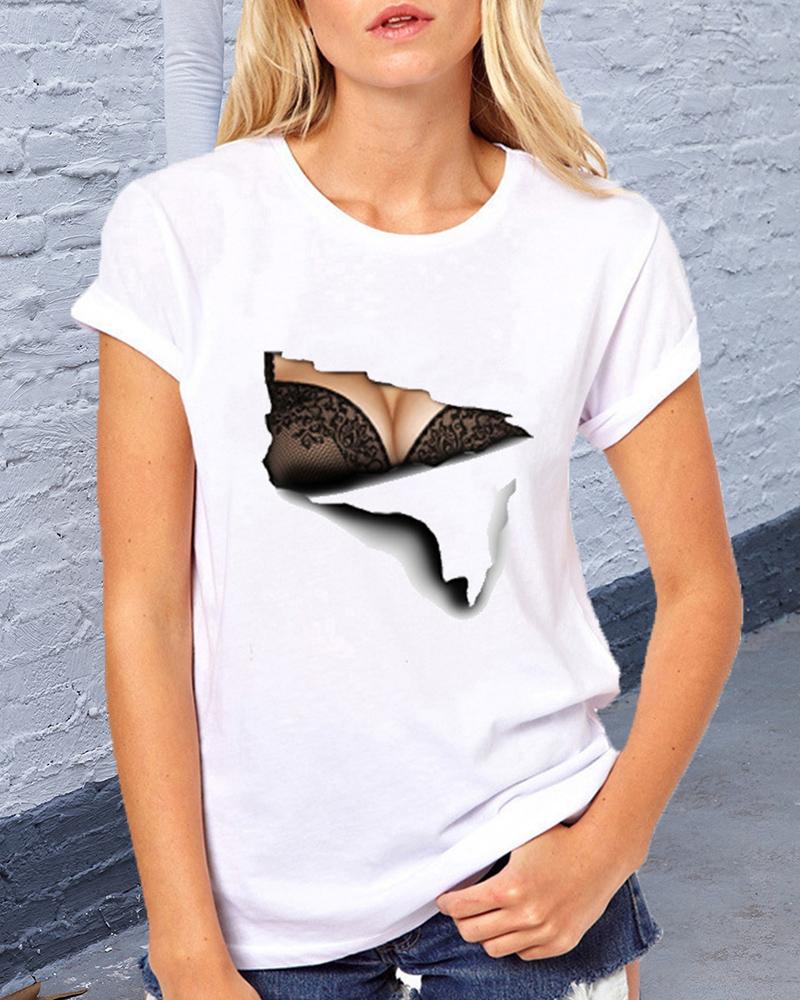 

3D Creative Print Short Sleeve T-shirt, Style2