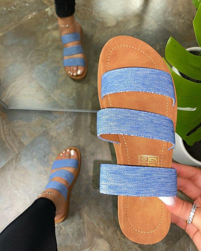 

Open Toe Hollow Beach Sandals, Blue