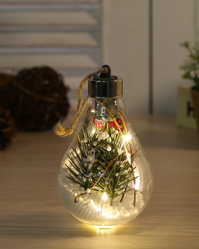 

Transparent Led Lights Christmas Theme Bulb Ornaments Creative Birthday Party Supplies Christmas Tree Ornaments, Style3