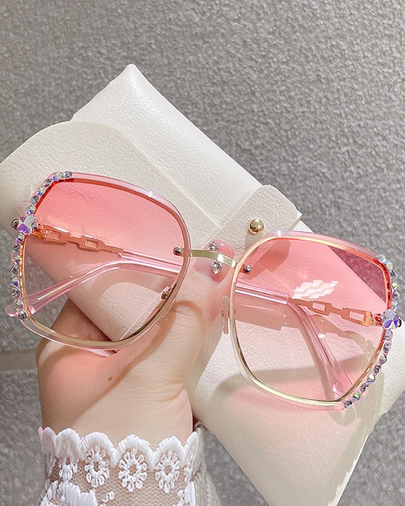 

1Pair Square Rhinestone Ombre Sunglasses, Style5