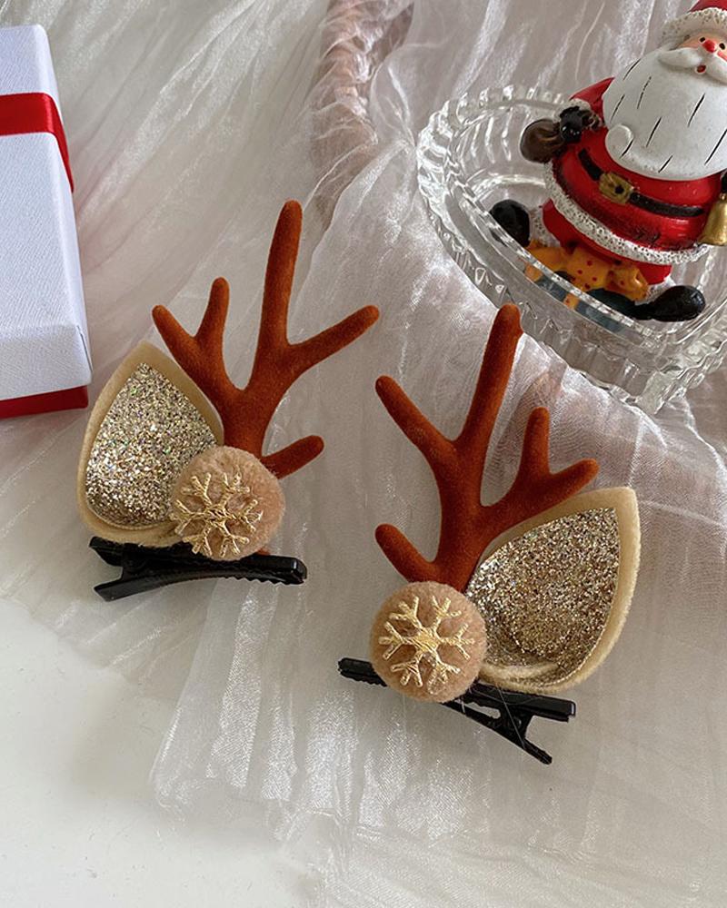 

1Pair Christmas Hair Clips Antlers Hairpins Hair Accessories Christmas Ornament Party Headpiece, Style9