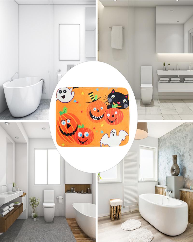 

Happy Halloween Doormats Rugs Cartoon Pumpkin Spooky Black Cats Ghosts Non-Slip Entrance Door Mats Carpet Indoor for Home/Bathroom/Kitchen/Bedroom, Style1