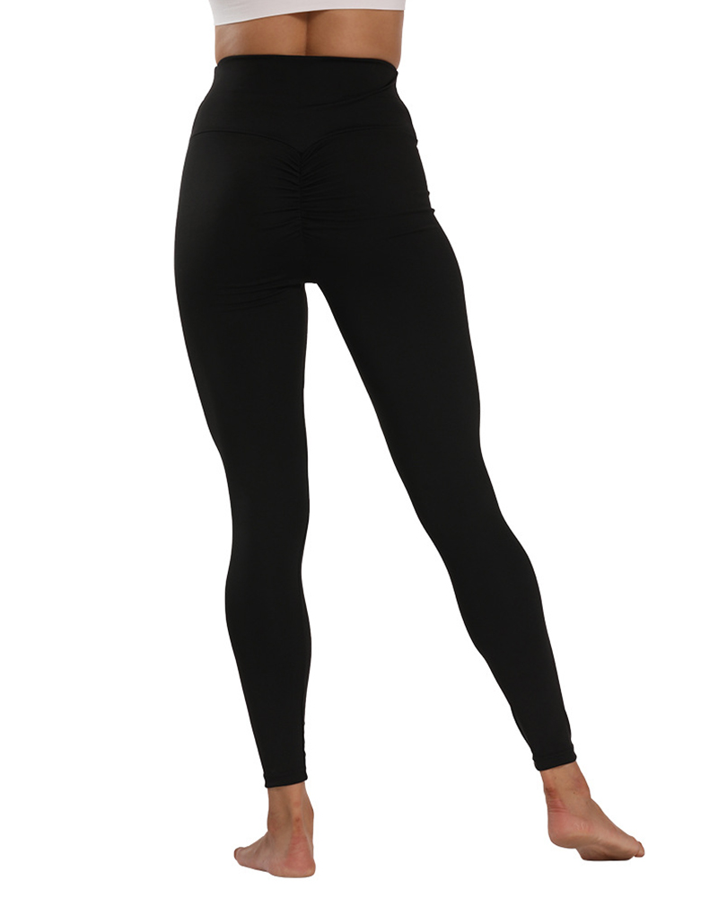 

Plain Skinny High Waist Active Pants, Black