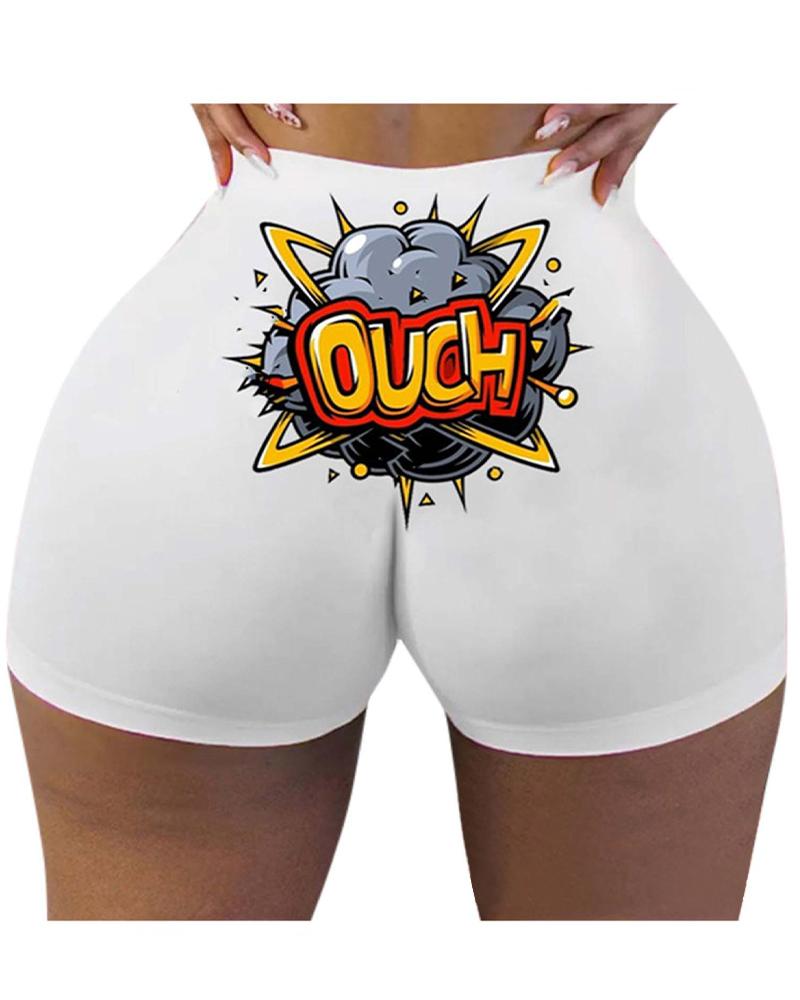 

Creative Cartoon Print Skinny Short Pants, Style4