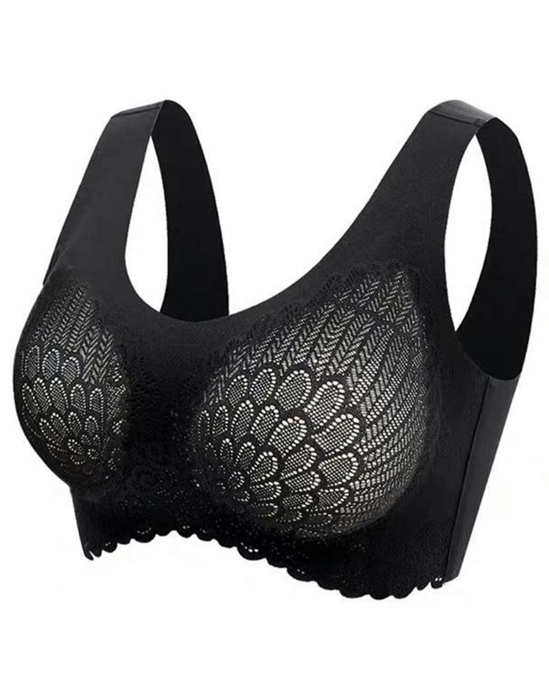 

Plus Size Seamless Soft Wireless Lifting Bra, Black