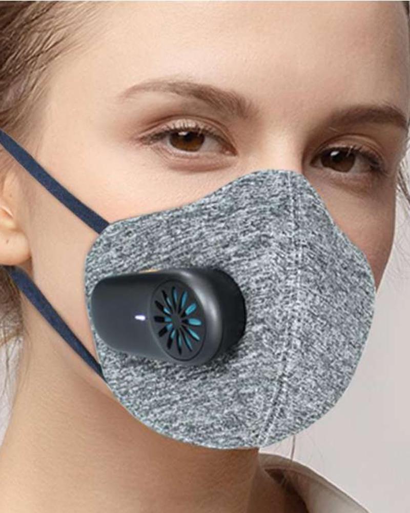 

Fun-Powered Face Mask-3-Speed Motorized Fan-Reusable Unisex Fresh Air Purifier Masks -Lyft Fan Mask Gray