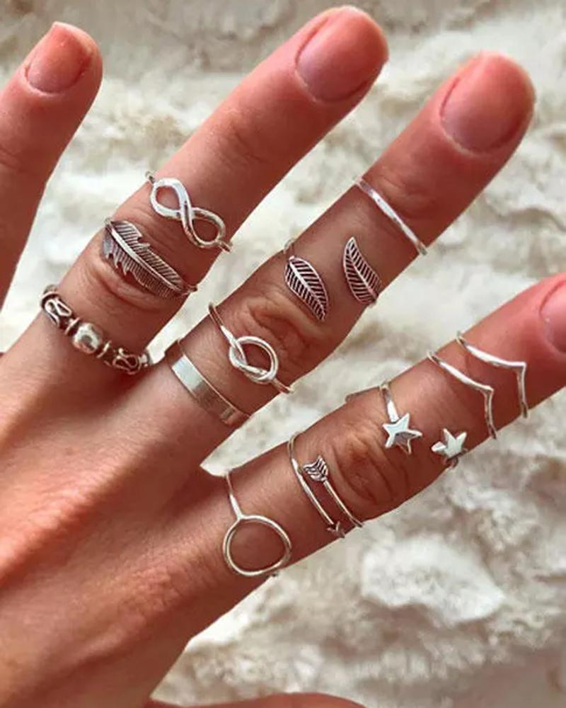 

1pcs Minimalist Moon Star Graphic Geometric Stackable Rings Set, Style1