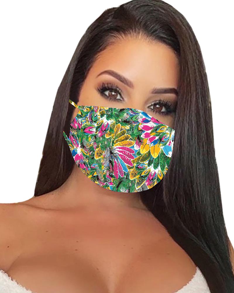 

Floral Print Breathable Mouth Mask Washable And Reusable, Multicolor