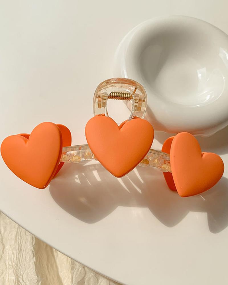 

Heart Pattern Hair Claw, Orange