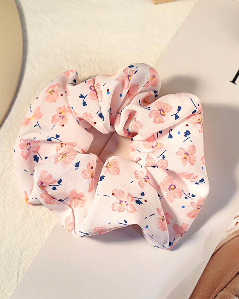 

Ditsy Floral Print Scrunchie, White