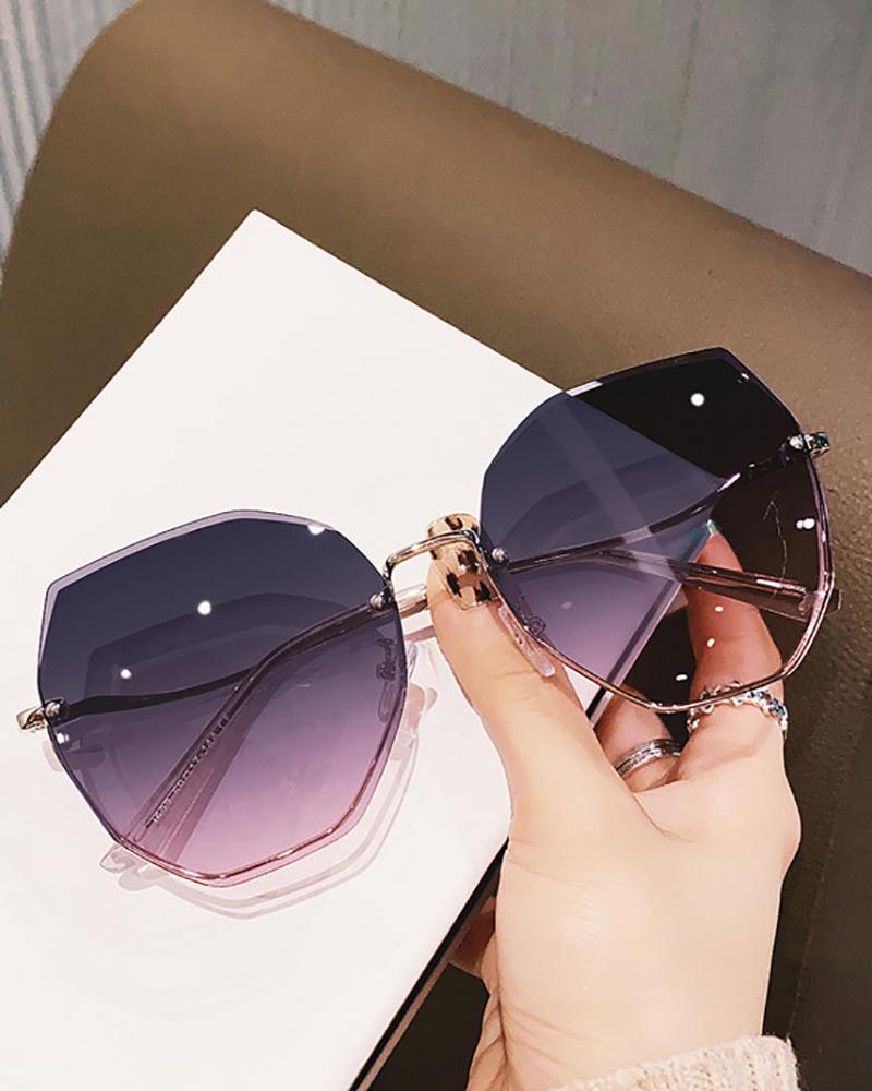 

1Pair Polygon Shaped Rimless Ombre Sunglasses, Style4