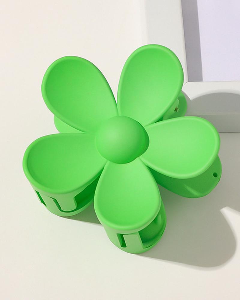 

Floral Shaped Hair Claw, Green