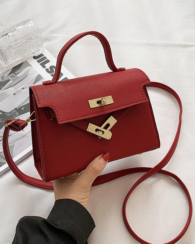 

Top Handle Trendy Crossbody Satchel Bag, Red