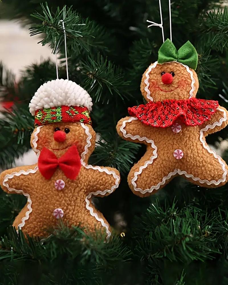 

Gingerbread Man Christmas Ornaments Hanging Decorations Set, Brown