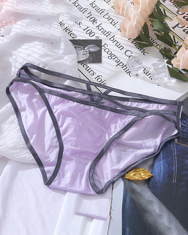 

String Panty Workout Seamless Slip Briefs Thongs Fitness Intimates Underwear, Purple