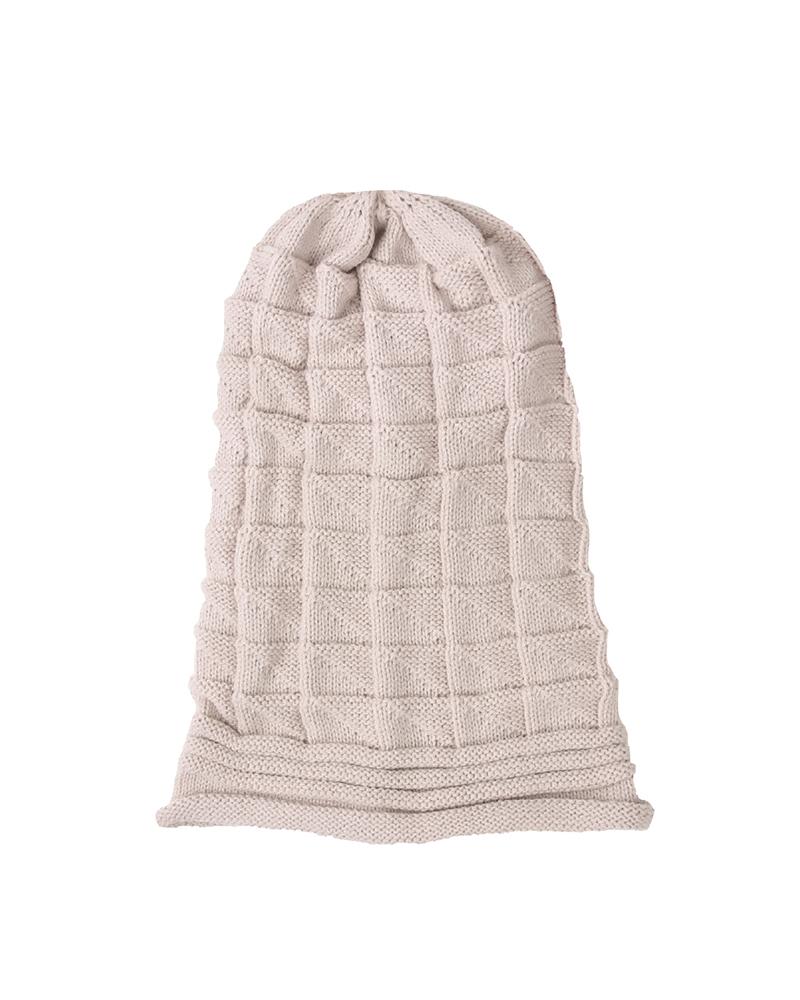 

Women's Beanie Slouchy Outdoor Street Dailywear Knit Pure Color Portable Windproof Comfort Ruched Hat, Nude