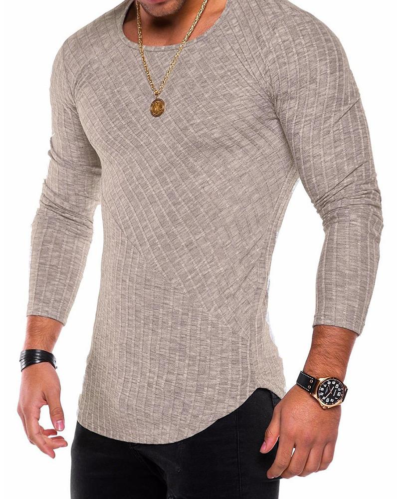 

Men Long Sleeve Plain Top, Style2