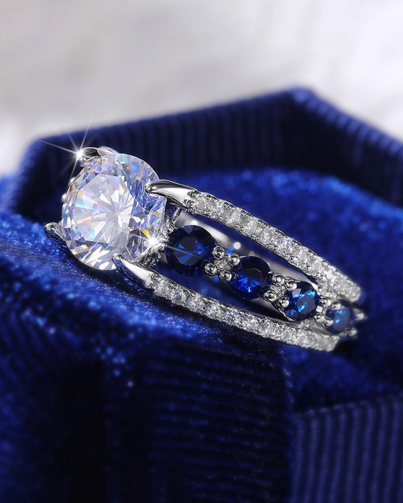 

1pcs Zircon Decor Ring, Blue