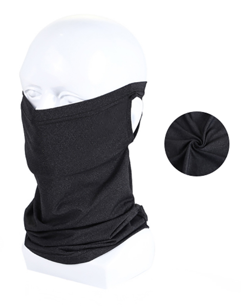

Earloop Bandanas Face Cover Neck Gaiter Sun UV Protection Headwear Balaclava Scarf, Black
