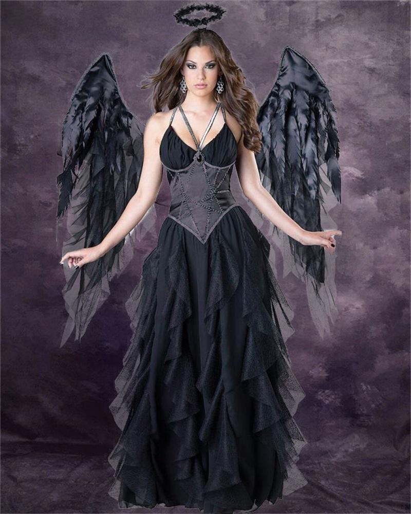 

Halloween Dark Angel Costume Set Carnival Party Game Cosplay, Black