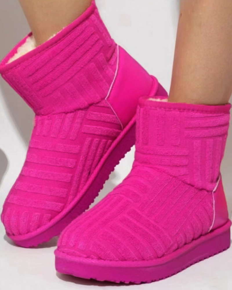 

Fuzzy Lined Snow Boots, Hot pink