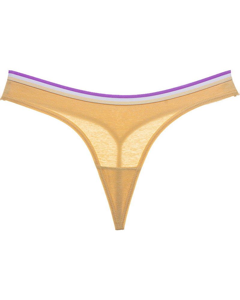 

Seamless Low Waist Striped Print Panty, Apricot