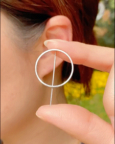

1Pair Geometric Simple Trendy Earrings, Gold