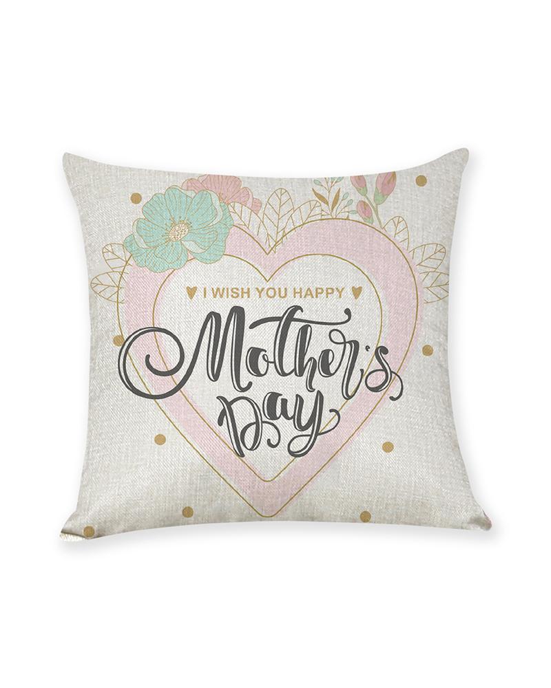 

1PCS Mother's Day Heart Letter Print Cushion Cover Without Filler, Style8