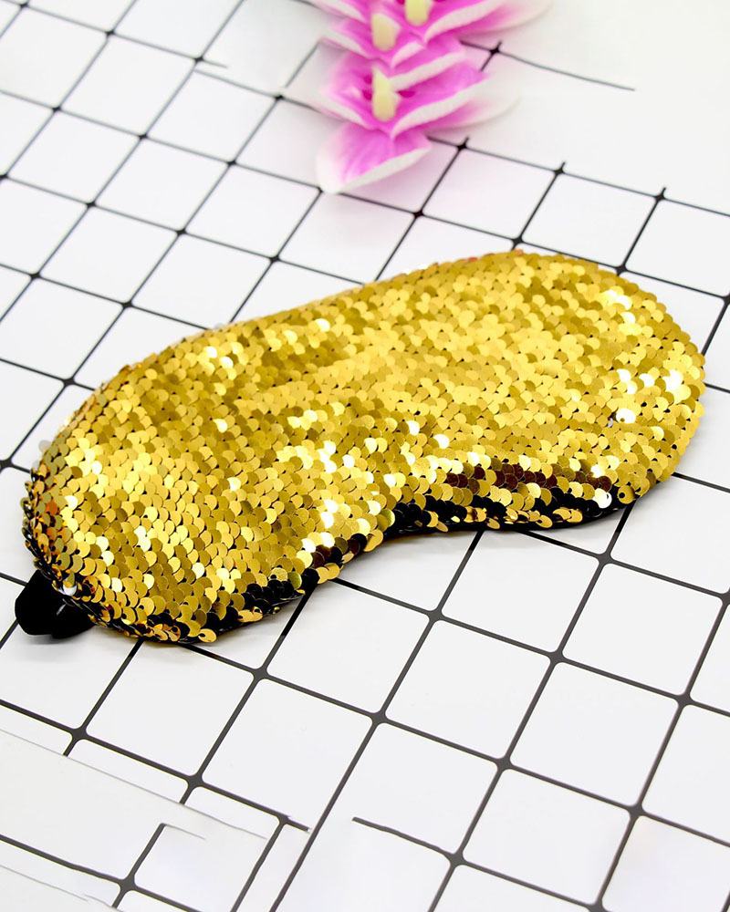 

Allover Sequins Sleeping Eye Mask Cover, Gold