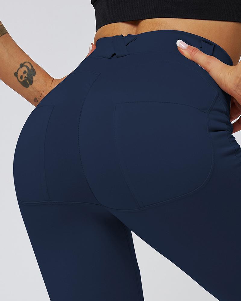 

Tummy Control Butt Lifting High Waist Yoga Pants, Dark blue