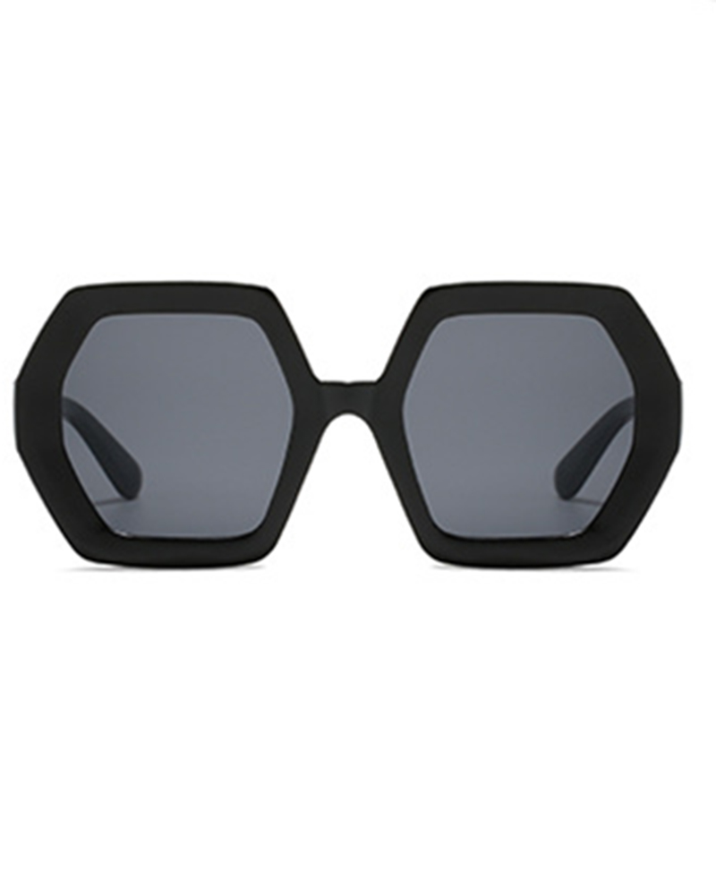 

1Pair Geometrical Frame Ombre Sunglasses, Black