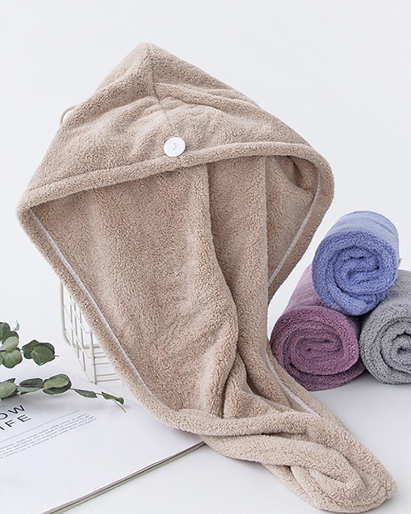 

2PCS/Set Quick Magic Hair Dry Hat, Coffee