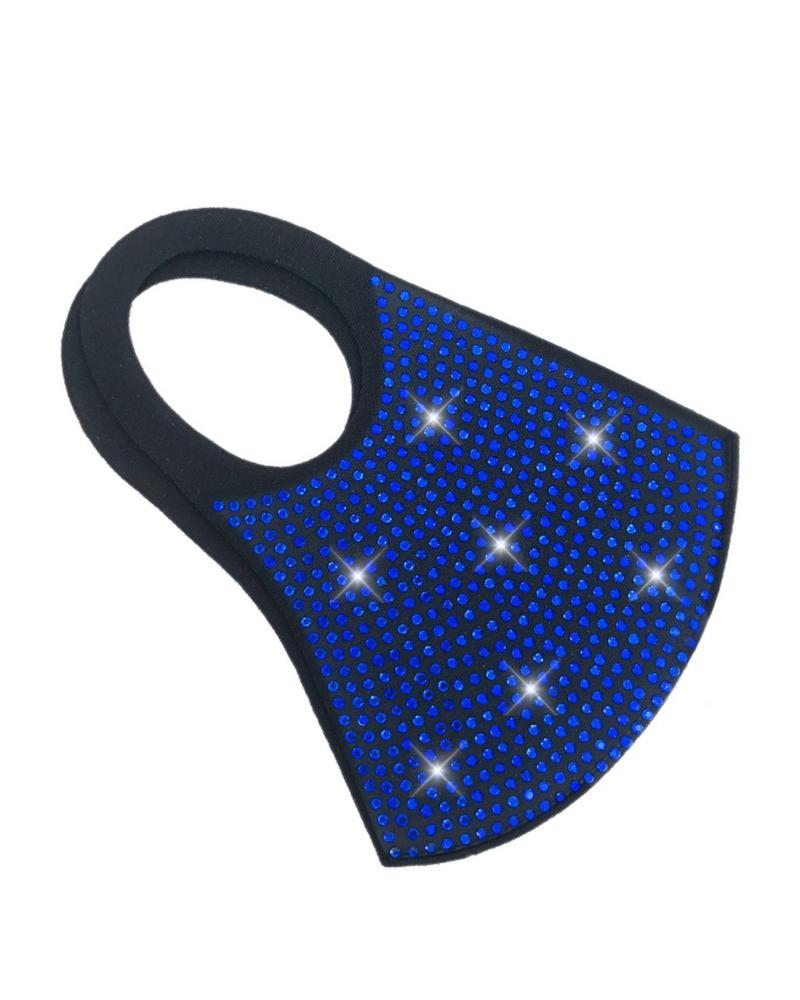 

Studded Colorblock Ear Loop Breathable Mouth Mask Reusable, Blue