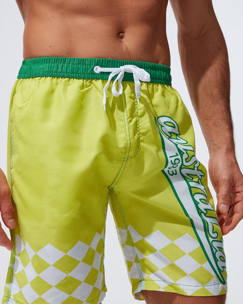 

Floral Print Drawstring Swim Short Pants, Style4