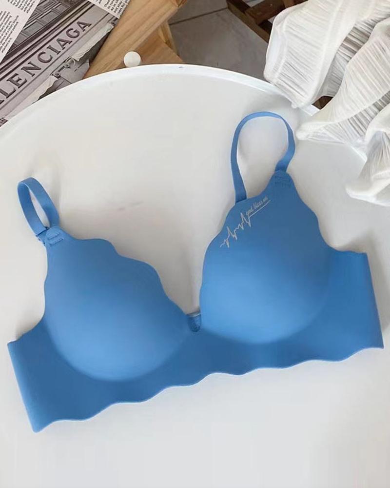 

Scallop Trim Seamless Wireless Lift Bralette, Blue