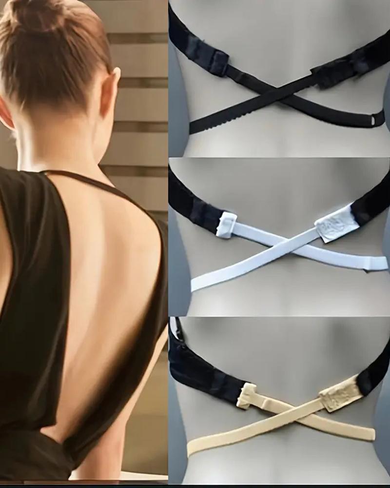 

3PCS/Set Criss Cross Low Back Bra Extension Strap, Black