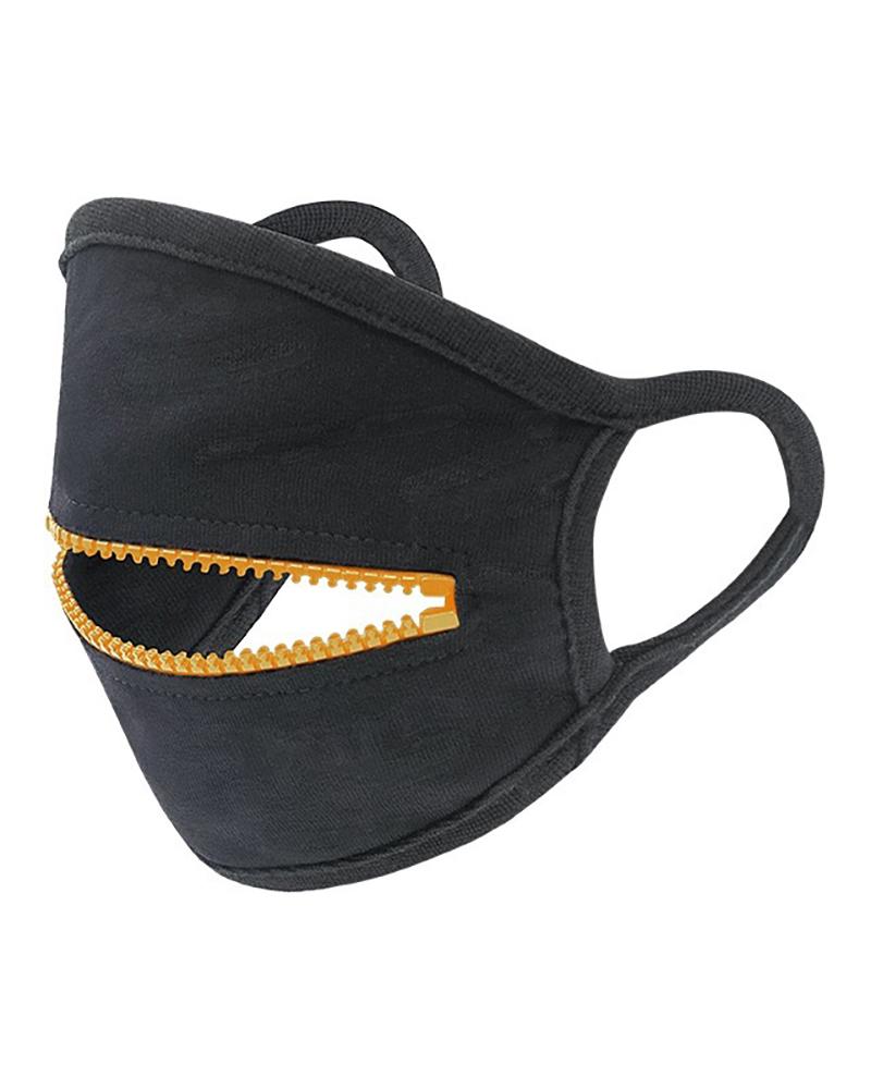 

Zipper Design Breathable Face Mask, Yellow