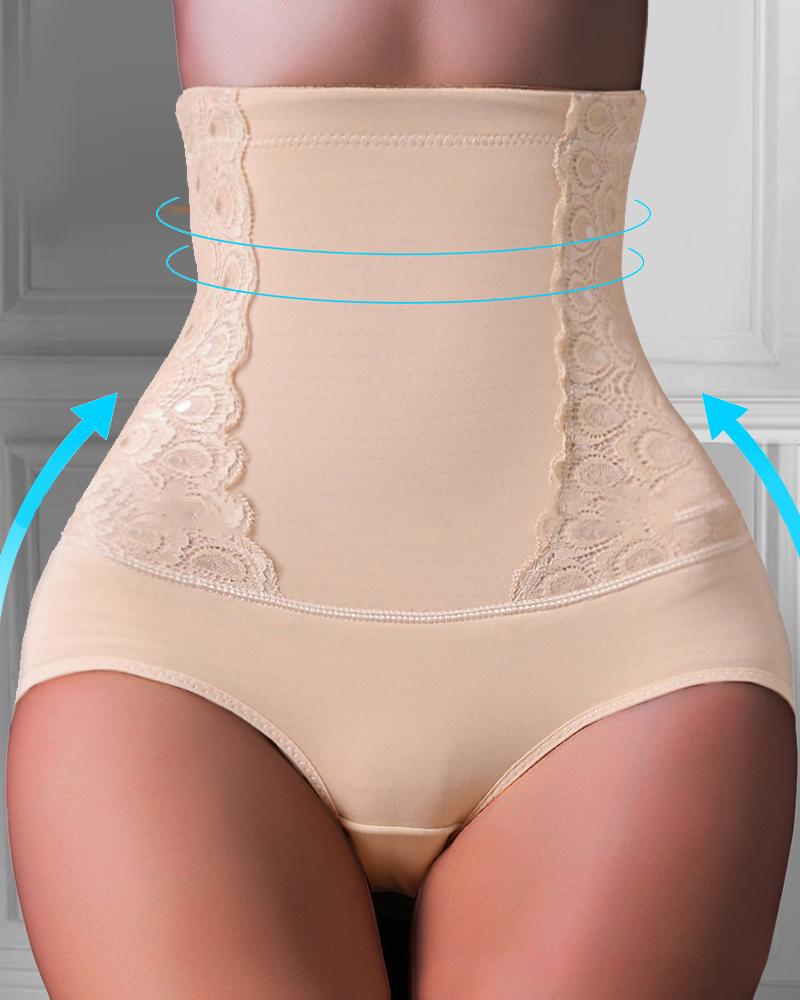 

Lace Patchwork Skinny Corsets Shorts, Khaki